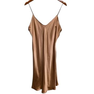Simone Perele Dream Silk Dress in Rose Gold Size Large